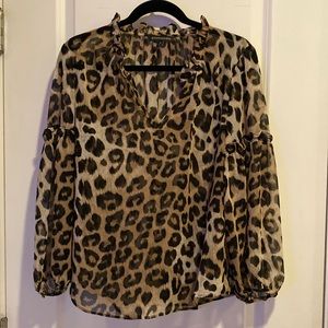 Sheer animal print top